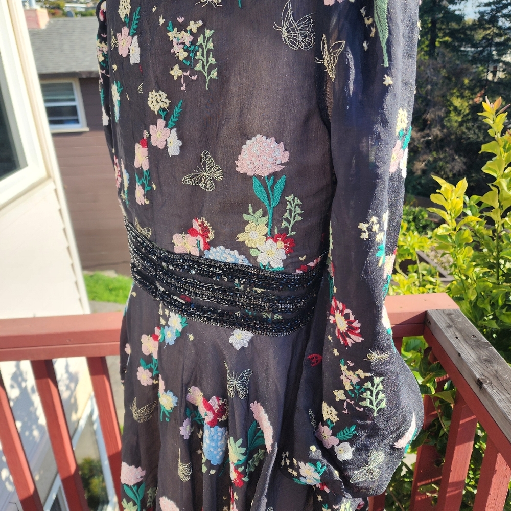 MAC DUGGAL ✨ Long Sleeve Dress, Wedding Guest | black embroidery flowers - Picture 11 of 14